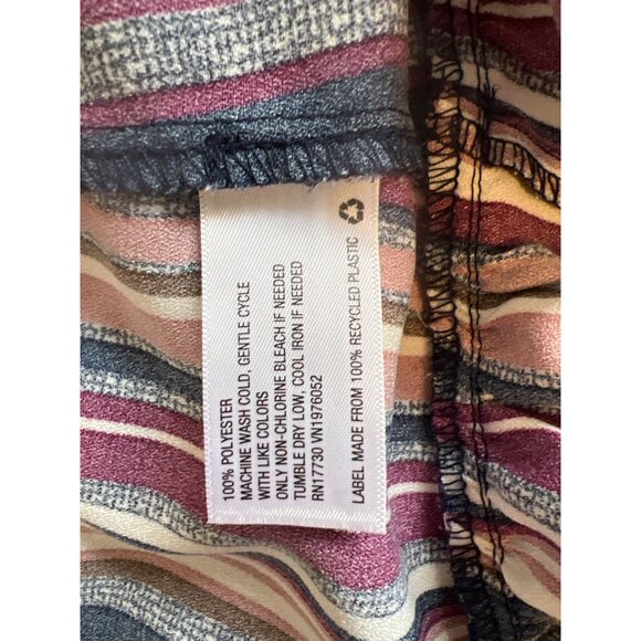 Xhilaration XXL Striped Wrap Dress Career Interview Fall Neutrals - Picture 3 of 6